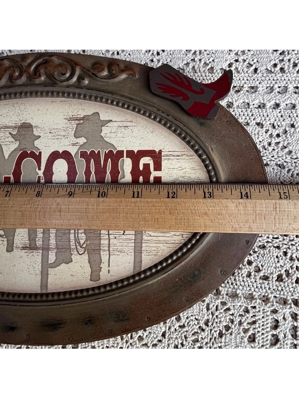 Horse Welcome Sign Home Decor Brown Cast Iron Horseshoe Rustic Rusty Ranch Art